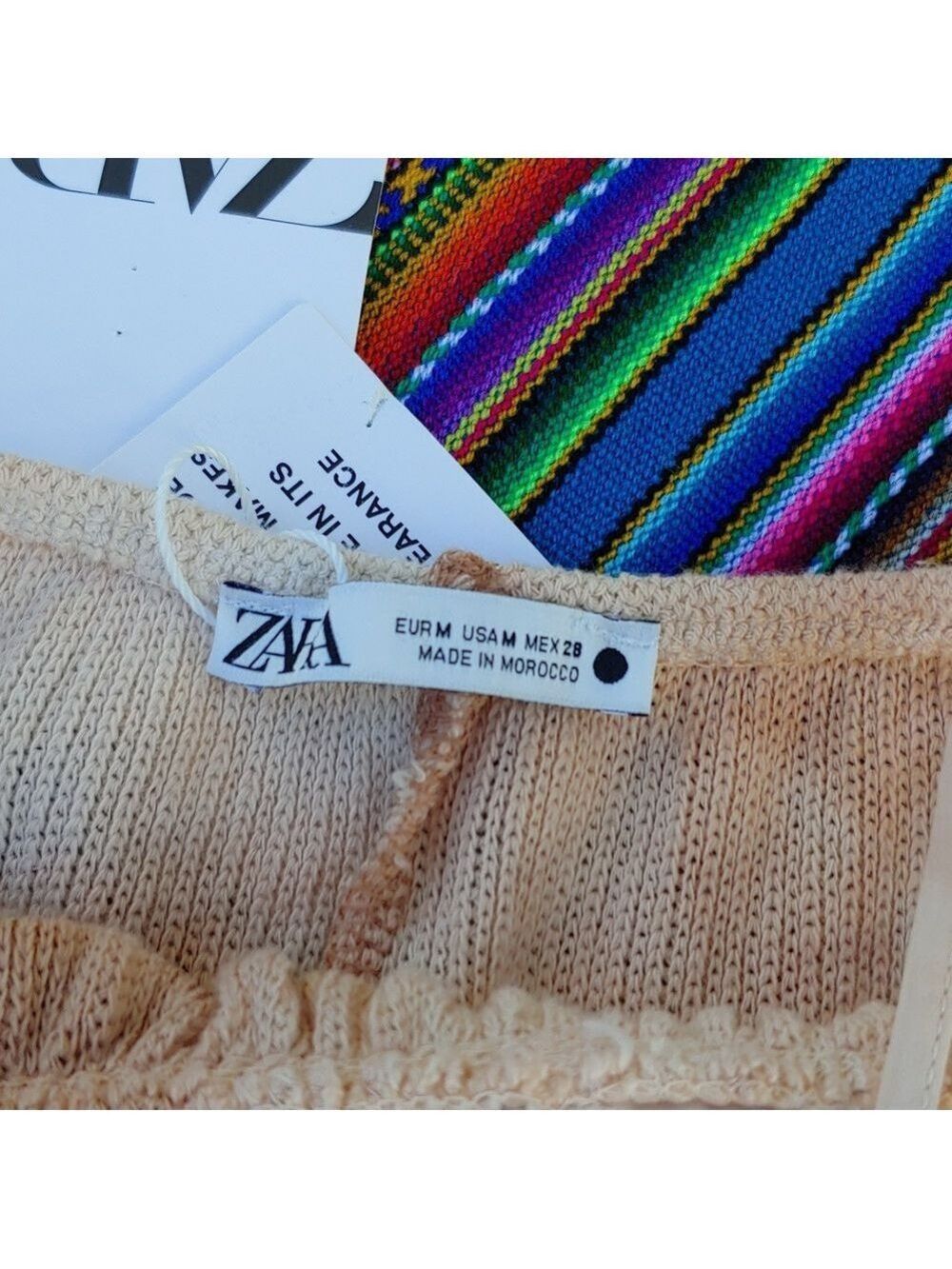 ZARA Maxi Summer Tie Dye Strap Dress Tan and Peach Women's Medium, NWT - Picture 14 of 17